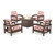 Trex Rockport 5-Piece Deep Seating Set with Round Fire Pit Table - TXS1704-2 - Frame in Vintage Lantern with cusion in Buffalo Plaid Crimson color - TXS1704-2-VL-BPC