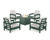 Trex Rockport 5-Piece Deep Seating Set with Yacht Club Fire Pit Table - TXS1702-2 - Frame in Rainforest Canopy with cusion in Buffalo Plaid Grey Mist color - TXS1702-2-RC-BPGM