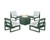 Trex Eastport Modular 5-Piece Deep Seating Set with Yacht Club Fire Pit Table - TXS1705-2 - Frame in Rainforest Canopy with cusion in Trellis Glacier Spa color - TXS1705-2-RC-TGS
