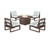 Trex Eastport Modular 5-Piece Deep Seating Set with Round Fire Pit Table - TXS1707-2 - Frame in Vintage Lantern with cusion in Trellis Glacier Spa color - TXS1707-2-VL-TGS