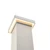 A contemporary square bollard light fixture is shown, emitting a soft, warm glow from its upper edge. The image focuses on the top portion of the light, highlighting its clean lines and minimalist design. The fixture appears to be made of metal with a matte finish, suitable for outdoor architectural or pathway lighting. No visible text, numbers, or logos are present in the image.