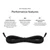 Product image of a 20-foot extension wire laid out in a neat coil against a white background. The text above highlights performance features including weather-resistant construction, streamlined installation, and minimized rodent attraction. Simple icons illustrate water resistance, easy cable connection, and rodent deterrence. The overall layout is clean and technical, emphasizing durability and outdoor use.