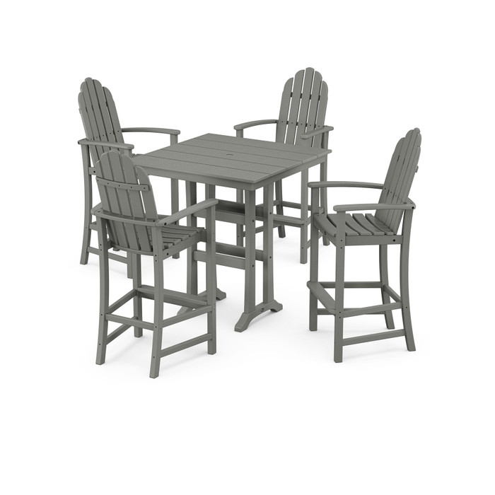 Trex Yacht Club 5-Piece Farmhouse Trestle Arm Chair Bar Set
