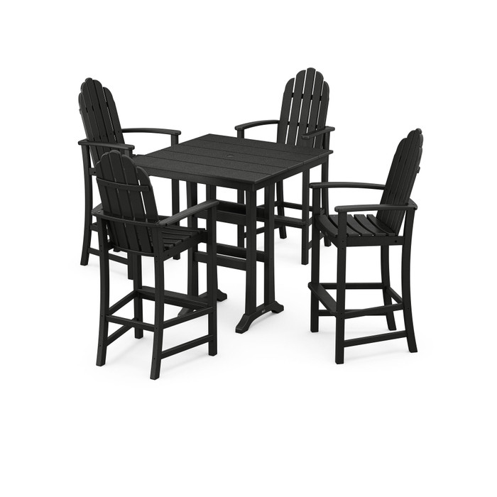 Trex Yacht Club 5-Piece Farmhouse Trestle Arm Chair Bar Set