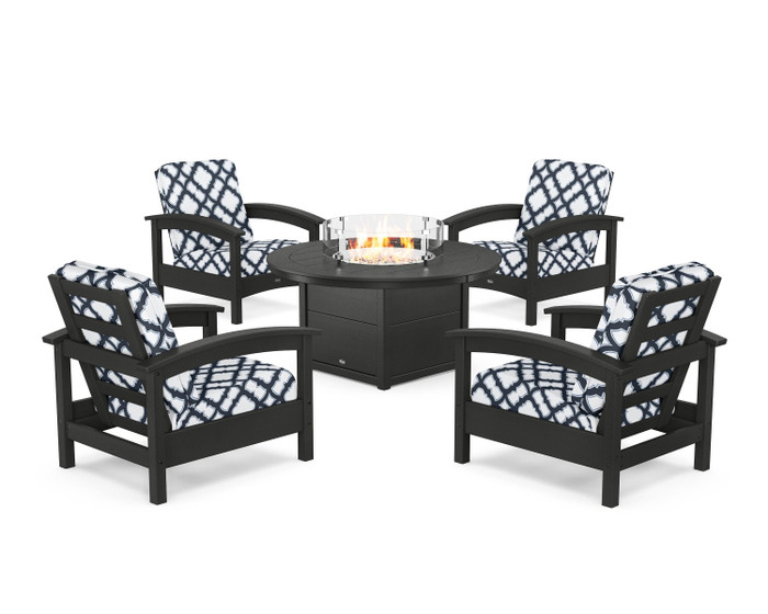 Trex Rockport Deep Seating Set with Fire Pit Table - Thumbnail 2