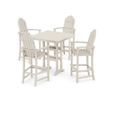 Trex Yacht Club 5-Piece Farmhouse Trestle Arm Chair Bar Set