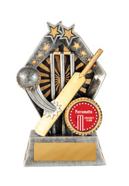 Cricket Sunrise Trophy Silver-Gold 120mm