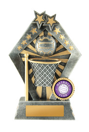 Netball Sunrise Trophy Silver-Gold 155mm Netball Sunrise Trophy Silver-Gold 155mm