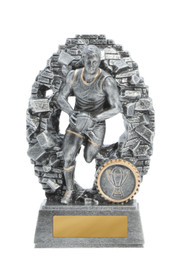 Aussie Rules Crash Through Trophy Silver 160mm Aussie Rules Crash Through Trophy Silver 160mm