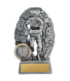 Rugby Crash Through Trophy Silver 130mm