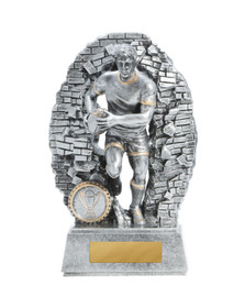 Rugby Crash Through Trophy Silver 190mm