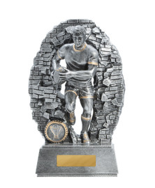 Rugby Crash Through Trophy Silver 230mm