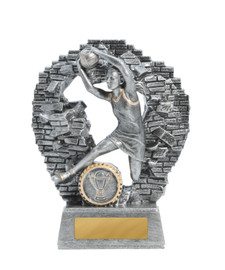 Netball Crash Through Trophy Silver 160mm Netball Crash Through Trophy Silver 160mm