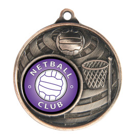 Netball Global Medal Bronze 50mm Netball Global Medal Bronze 50mm