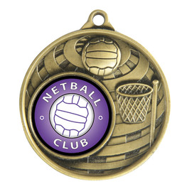 Netball Global Medal Gold 50mm Netball Global Medal Gold 50mm