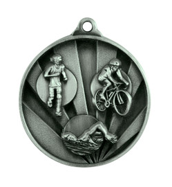 Triathlon Sunrise Medal Silver 50mm Triathlon Sunrise Medal Silver 50mm