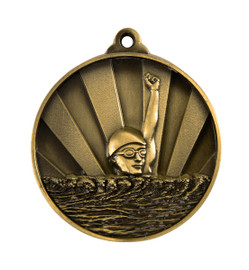 Swimming Sunrise Medal Gold 50mm Swimming Sunrise Medal Gold 50mm