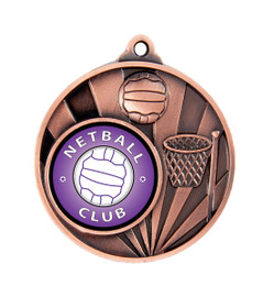 Netball Sunrise Insert Medal Bronze 50mm Netball Sunrise Insert Medal Bronze 50mm