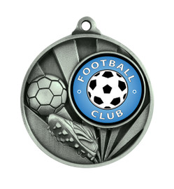 Football Sunrise Insert Medal Silver 50mm Football Sunrise Insert Medal Silver 50mm
