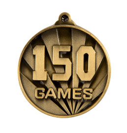 Aussie Rules Sunrise 150 Games Medal Gold 50mm Aussie Rules Sunrise 150 Games Medal Gold 50mm