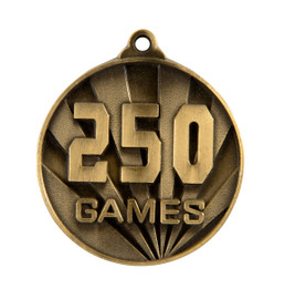 Aussie Rules Sunrise 250 Games Medal Gold 50mm Aussie Rules Sunrise 250 Games Medal Gold 50mm