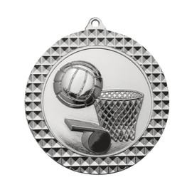 Netball Medal Silver 70mm Netball Medal Silver 70mm