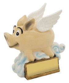 Novelty Flying Pig Trophy Pink 135mm