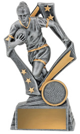 Rugby Flag Player Female Trophy Silver 155mm Rugby Flag Player Female Trophy Silver 155mm