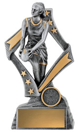 Aussie Rules Flag Female Trophy Silver 195mm Aussie Rules Flag Female Trophy Silver 195mm