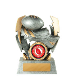 Aussie Rules Double Lightning Strike Trophy 100mm Aussie Rules Double Lightning Strike Trophy 100mm