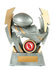 Aussie Rules Double Lightning Strike Trophy 140mm Aussie Rules Double Lightning Strike Trophy 140mm