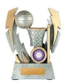Netball Double Lightning Strike Trophy 140mm Netball Double Lightning Strike Trophy 140mm