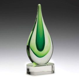 Art Glass Earth Award Green 235mm