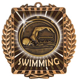 Swimming Medal Bronze 90mm Swimming Medal Bronze 90mm