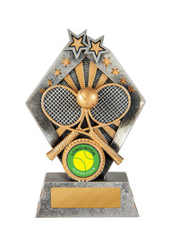Tennis Sunrise Trophy Silver-Gold 140mm