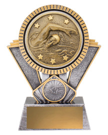 Swimming Spartan Trophy Silver & Gold 155mm