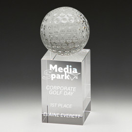 Golf Crystal Acorn Trophy 140mm Golf Crystal Acorn Trophy 140mm