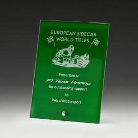 Plaque - Shield Glass Plaque Green 150mm Plaque - Shield Glass Plaque Green 150mm