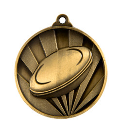 Rugby Sunrise Medal Gold 50mm Rugby Sunrise Medal Gold 50mm