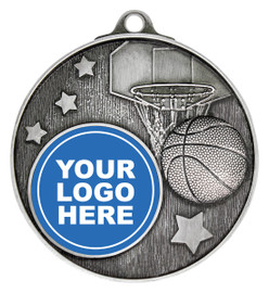 Basketball Medal Silver 52mm Basketball Medal Silver 52mm