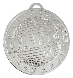 Dance Glitter Medal Silver 50mm