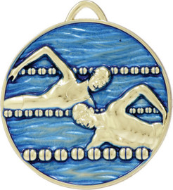 Swimming Medal Gold 50mm