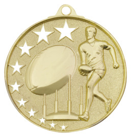 Aussie Rules Hollow Star Medal Gold 52mm Aussie Rules Hollow Star Medal Gold 52mm