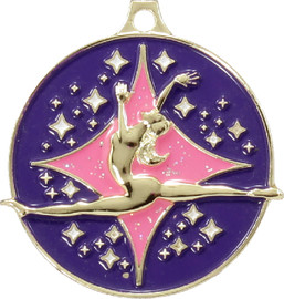 Dance Silhouette Medal Purple 50mm