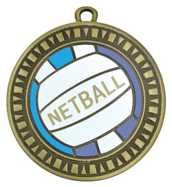 Netball Spark Medal Antique Gold Netball Spark Medal Antique Gold