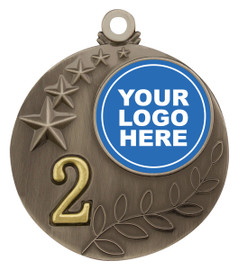Achievement Two Tone 2nd Medal Silver 50mm Achievement Two Tone 2nd Medal Silver 50mm