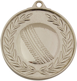 Cricket Medal Silver 50mm