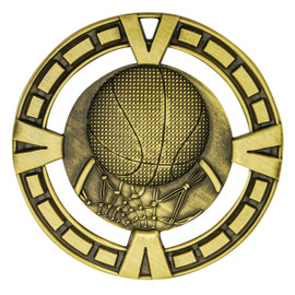 Basketball Varsity Medal Gold 65mm Basketball Varsity Medal Gold 65mm