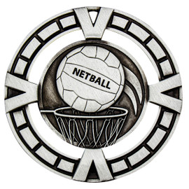 Netball Varsity Medal Silver 65mm Netball Varsity Medal Silver 65mm