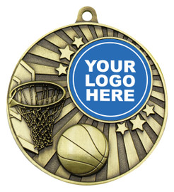Basketball Impact Medal Gold 50mm Basketball Impact Medal Gold 50mm